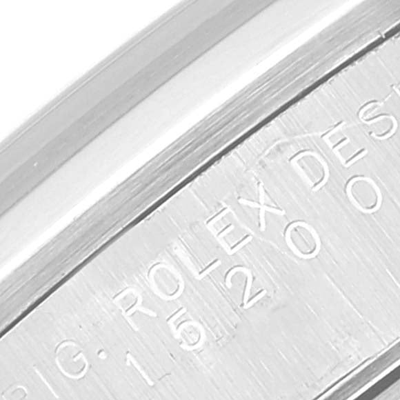 Rolex Date Blue Dial Smooth Bezel Steel Mens Watch 15200 Box Service Card