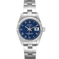 Rolex Date Blue Dial Oyster Bracelet Steel Ladies Watch 69190