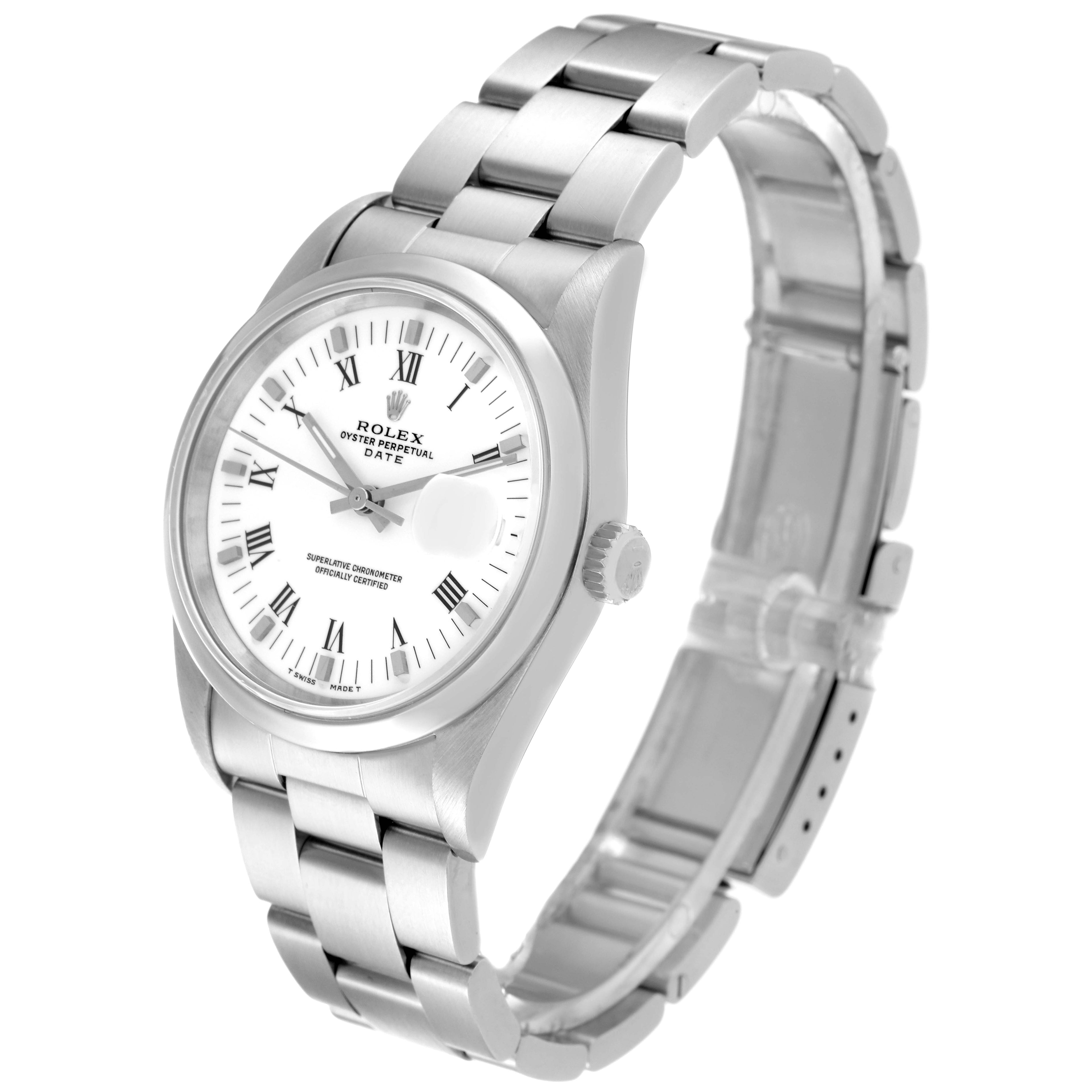 Rolex Date Domed Bezel Oyster Bracelet Steel Mens Watch 15200 Box Papers