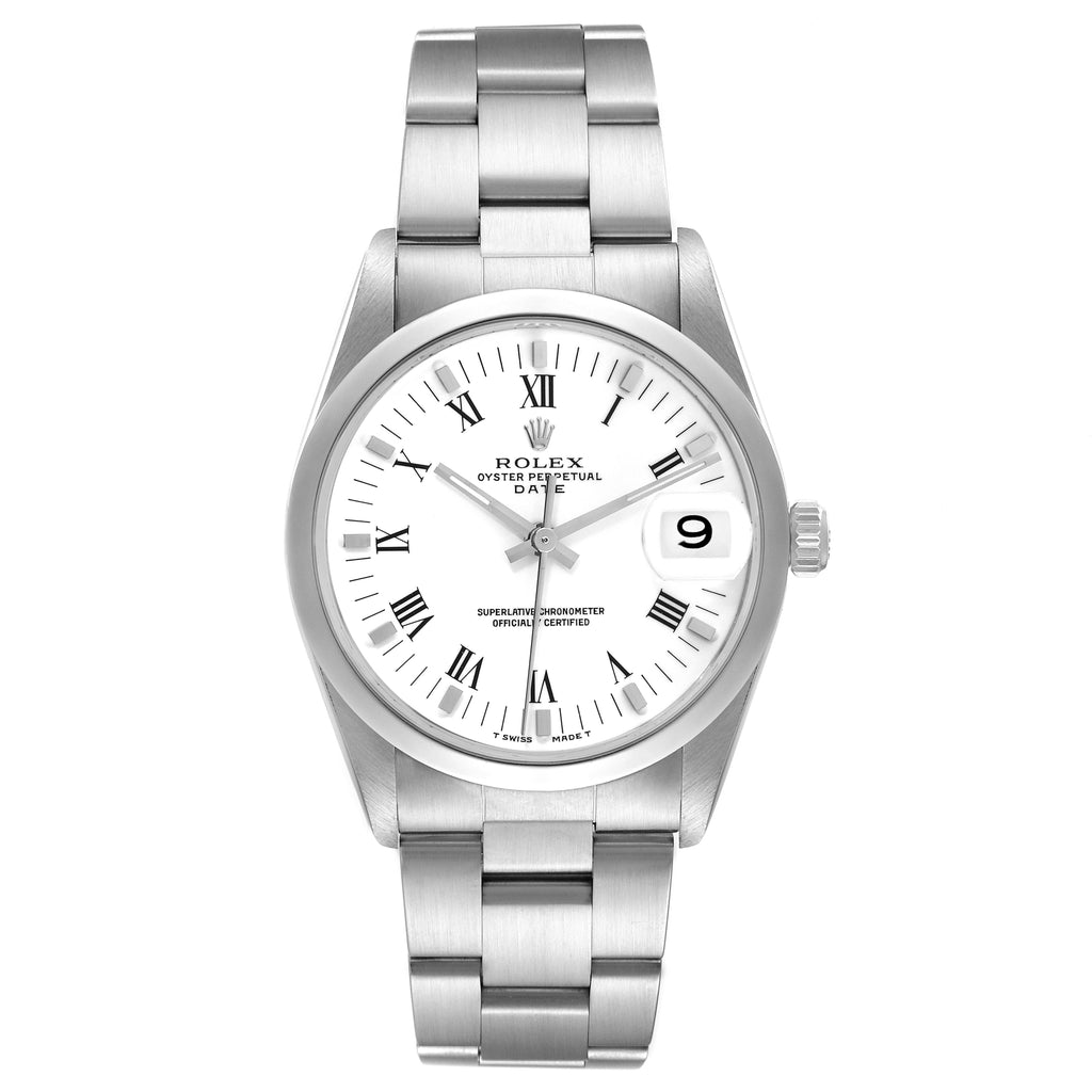 Rolex Date Domed Bezel Oyster Bracelet Steel Mens Watch 15200 Box Papers