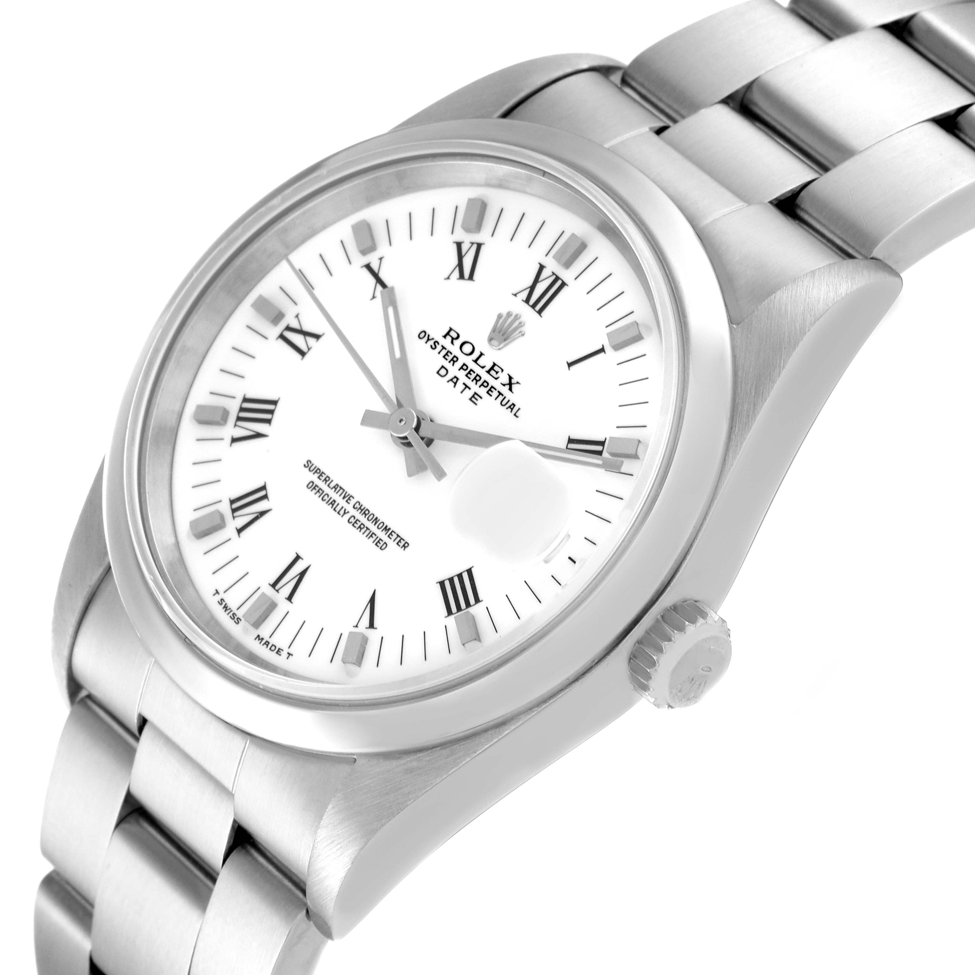 Rolex Date Domed Bezel Oyster Bracelet Steel Mens Watch 15200 Box Papers