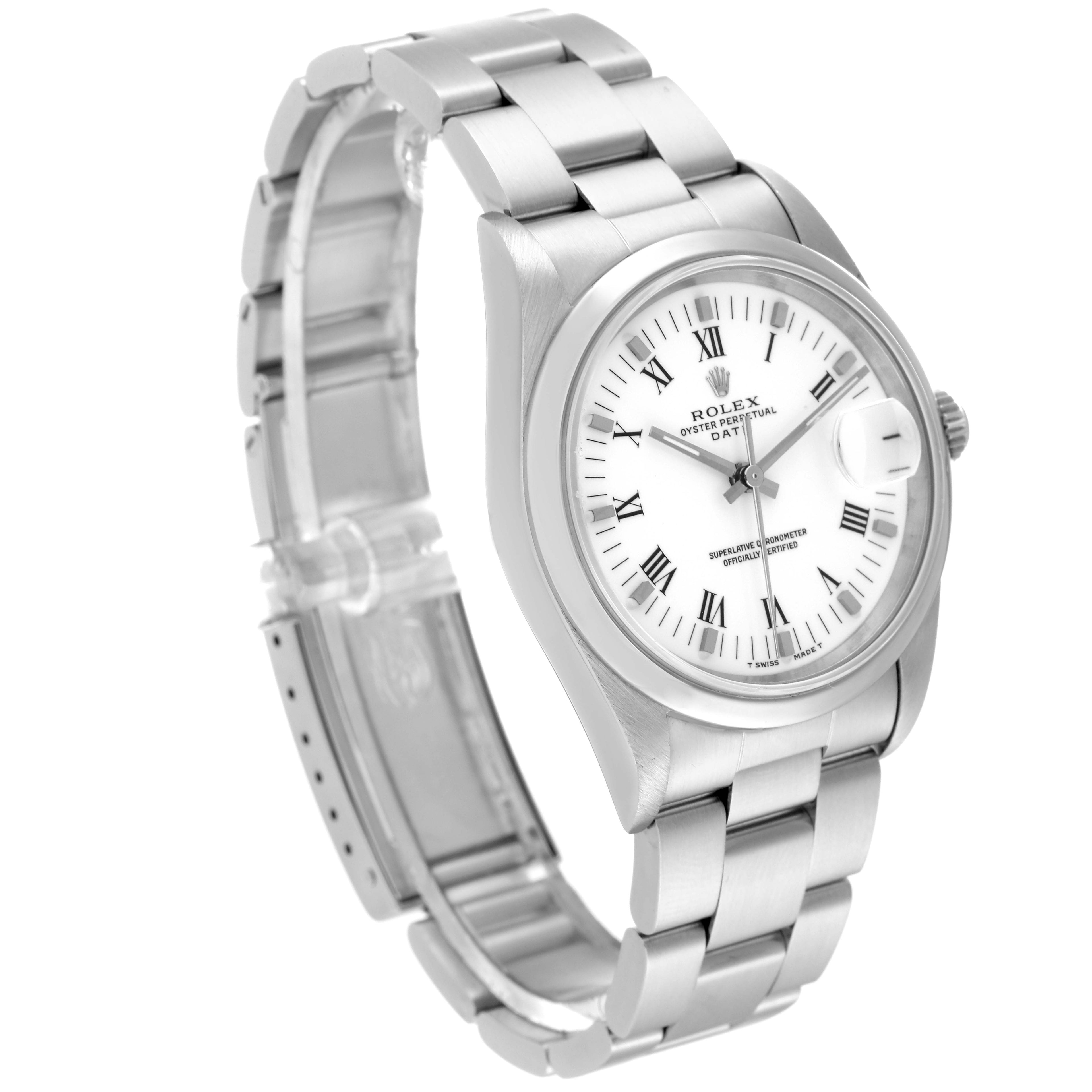 Rolex Date Domed Bezel Oyster Bracelet Steel Mens Watch 15200 Box Papers