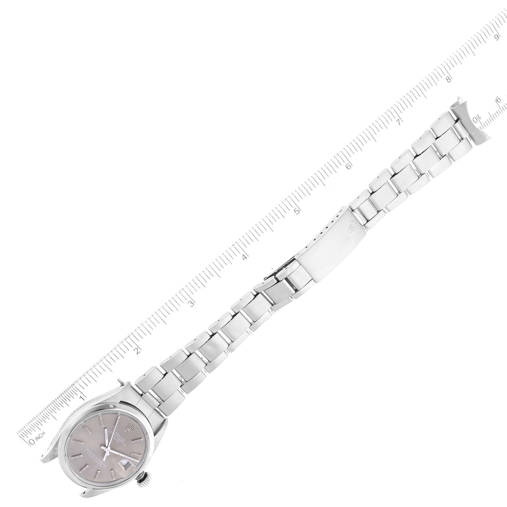 Rolex Date Grey Ghost Dial Smooth Bezel Steel Vintage Mens Watch 1500