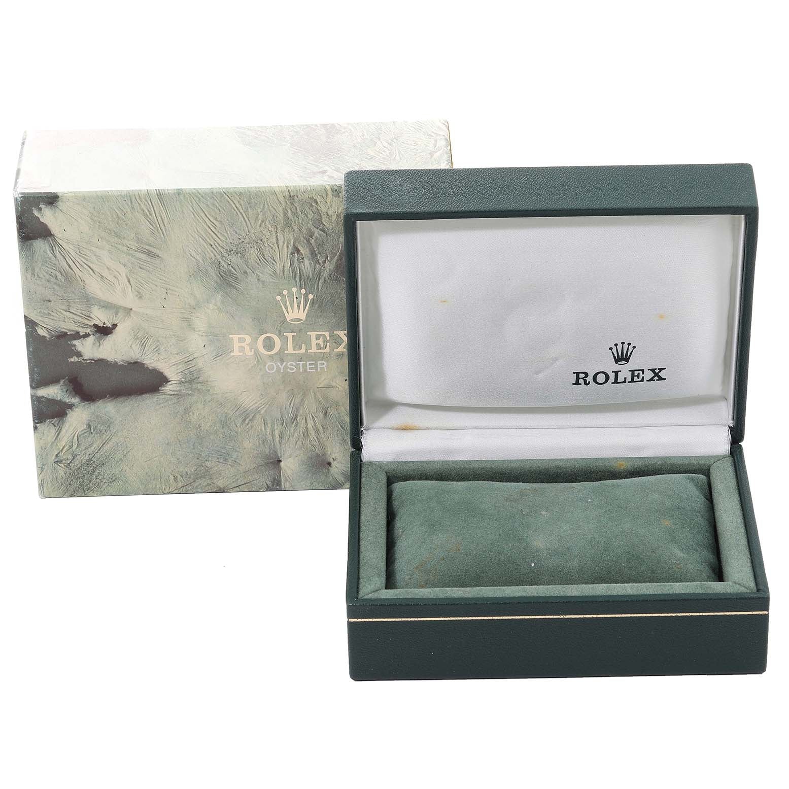 Rolex Date Mens Steel Yellow Gold Engine Turned Bezel Mens Watch 15223