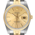 Rolex Date Mens Steel Yellow Gold Jubilee Bracelet Mens Watch 15053 Box Papers