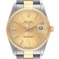 Rolex Date Mens Steel Yellow Gold Oyster Bracelet Mens Watch 15053