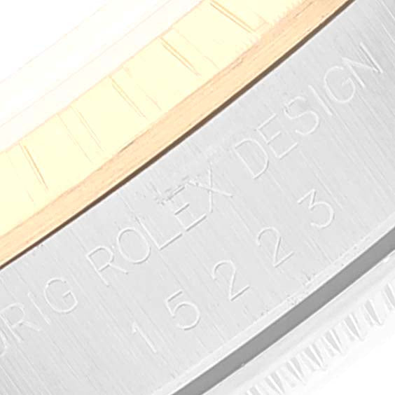 Rolex Date Mens Steel Yellow Gold White Dial Mens Watch 15223