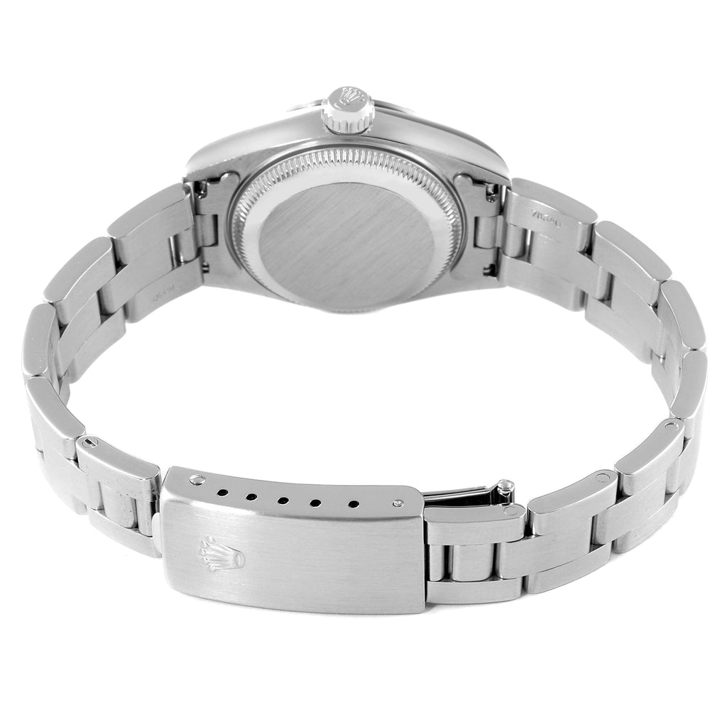 Rolex Date Oyster Bracelet Black Dial Steel Ladies Watch 69190