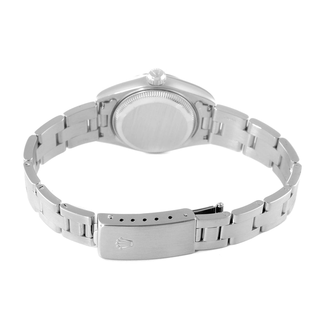 Rolex Date Oyster Bracelet Blue Dial Steel Ladies Watch 69160 Box Papers