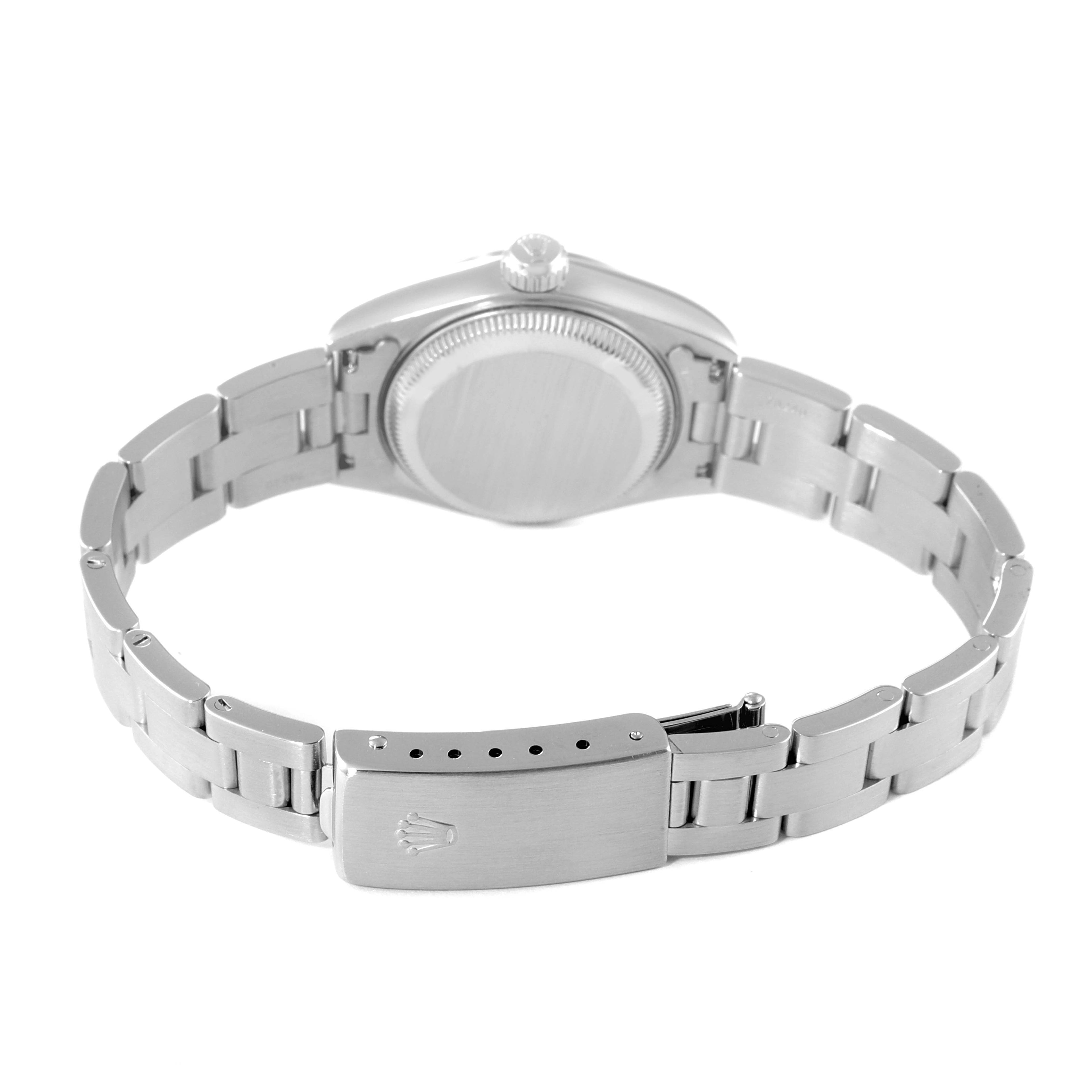 Rolex Date Oyster Bracelet Blue Dial Steel Ladies Watch 69160 Box Papers