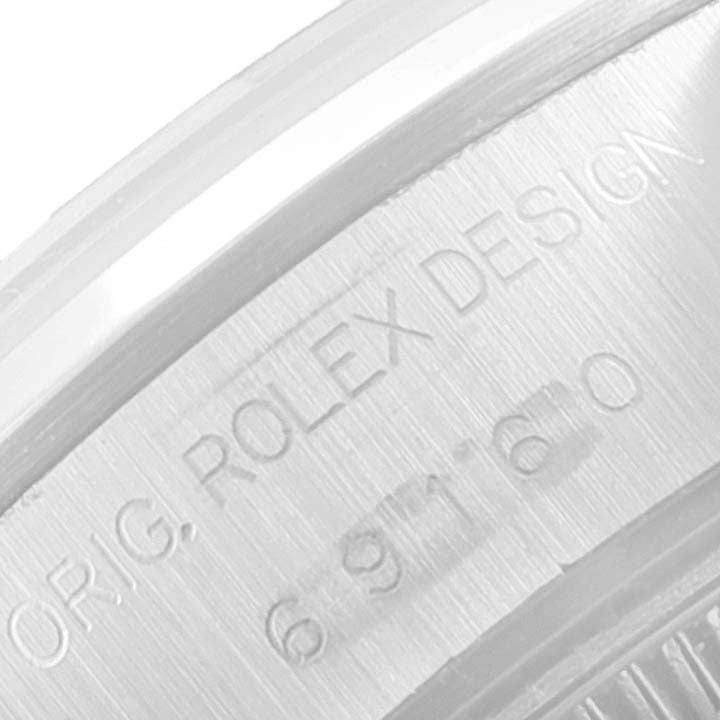 Rolex Date Oyster Bracelet Blue Dial Steel Ladies Watch 69160 Box Papers