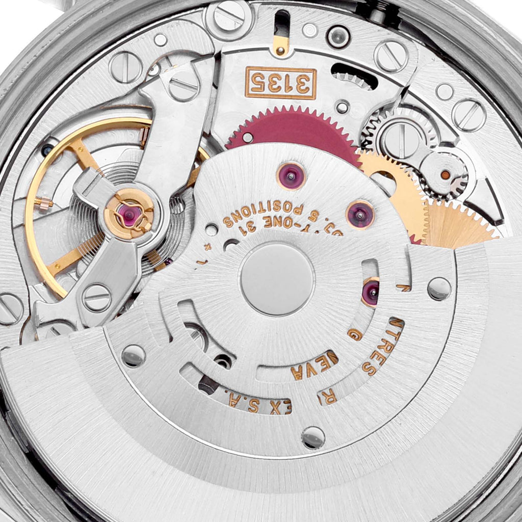 Rolex Date Salmon Dial Engine Turned Bezel Steel Mens Watch 15210 Box Papers