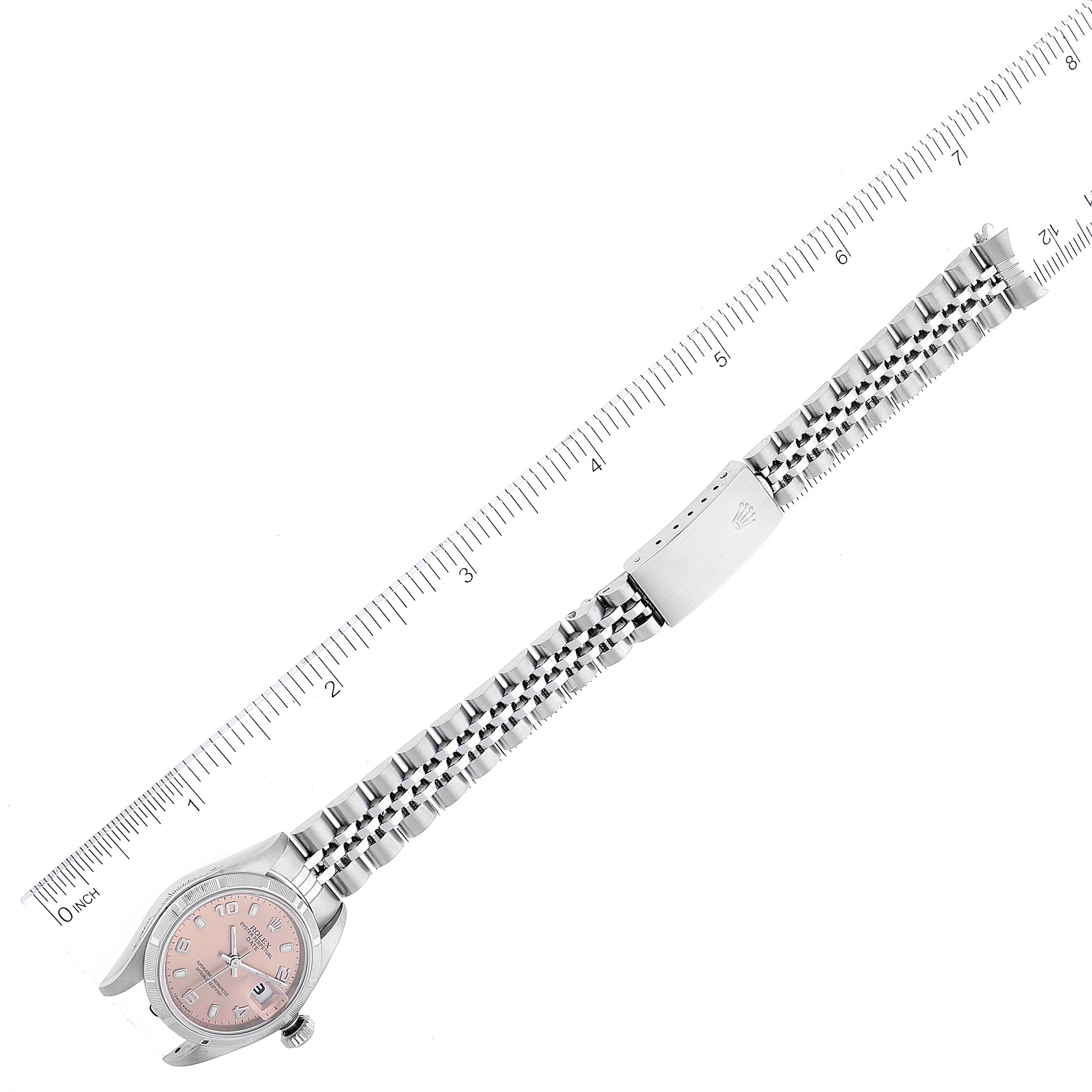 Rolex Date Salmon Dial Jubilee Bracelet Steel Ladies Watch 79190 Papers