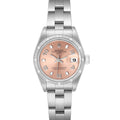 Rolex Date Salmon Dial Oyster Bracelet Steel Ladies Watch 79190 Papers