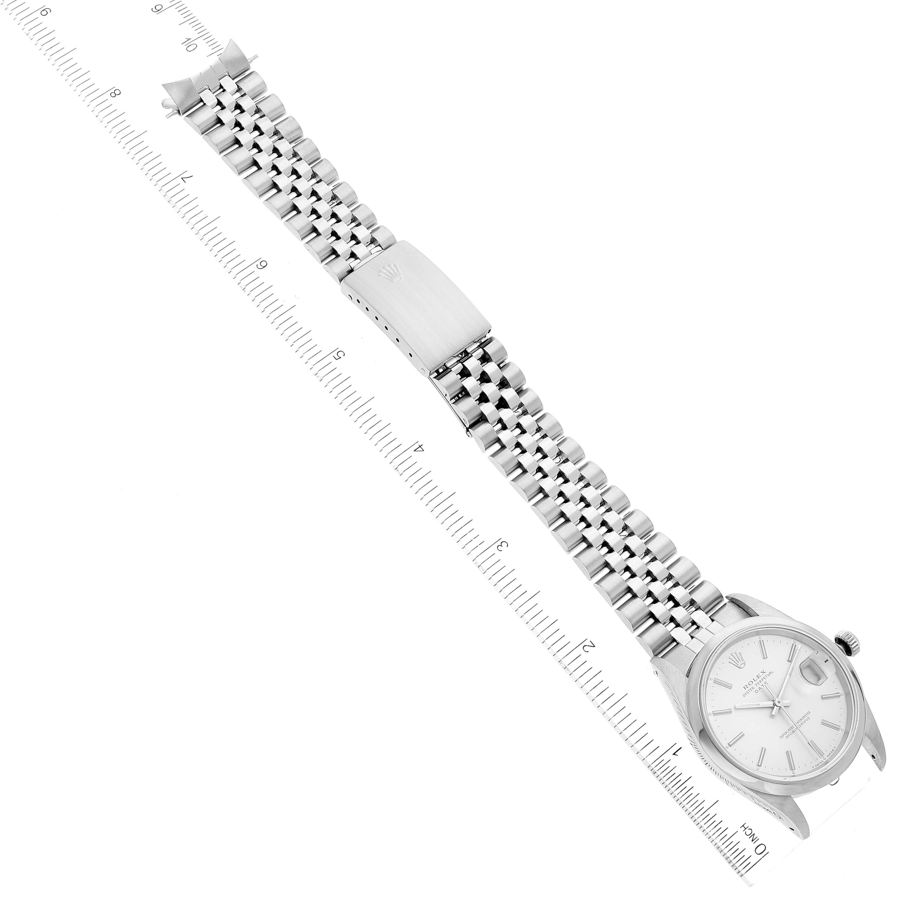 Rolex Date Silver Dial Jubilee Bracelet Automatic Mens Watch 15200