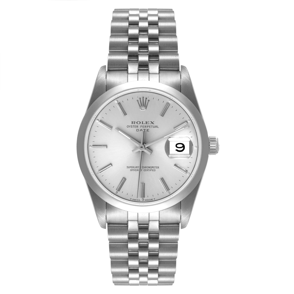 Rolex Date Silver Dial Jubilee Bracelet Automatic Mens Watch 15200