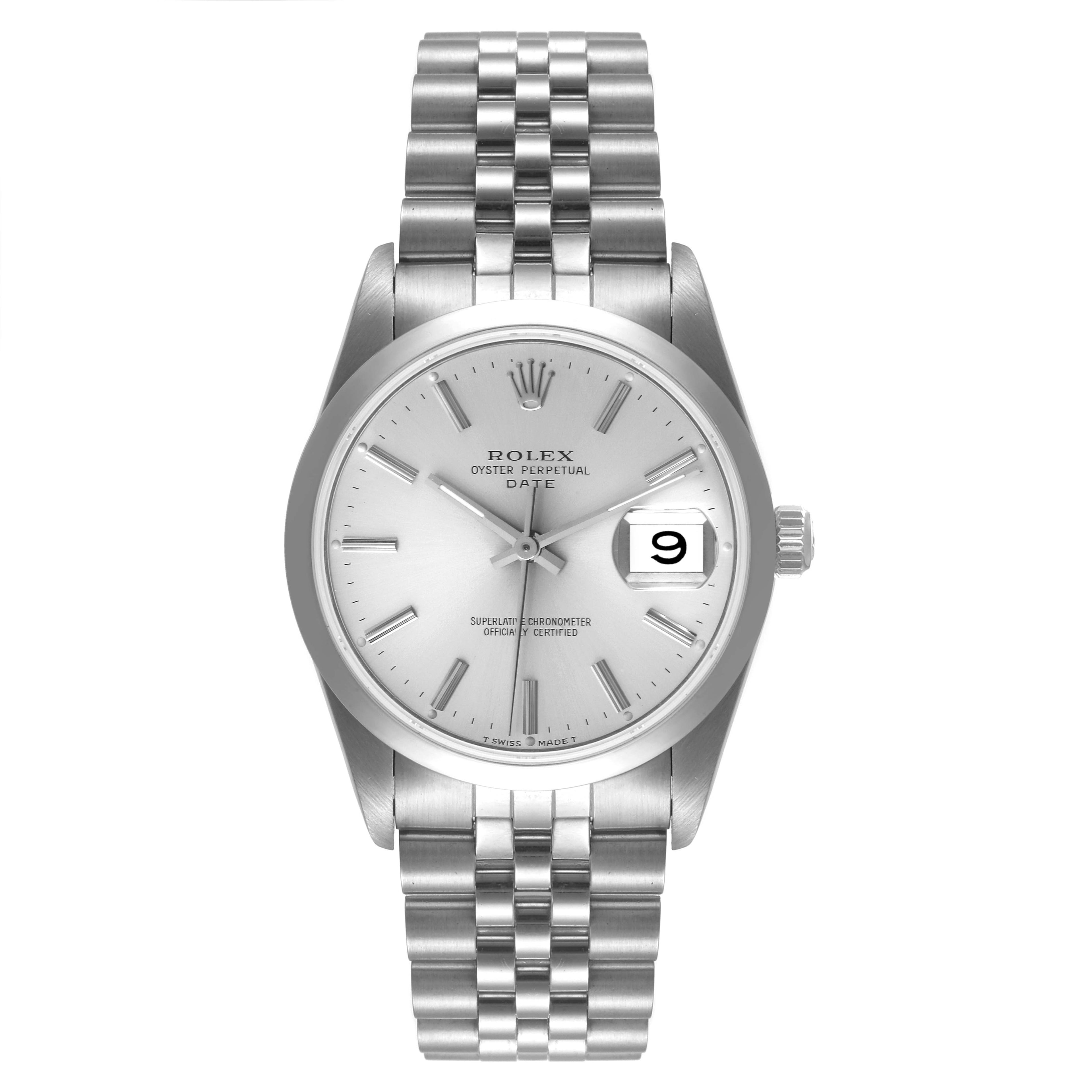 Rolex Date Silver Dial Jubilee Bracelet Automatic Mens Watch 15200