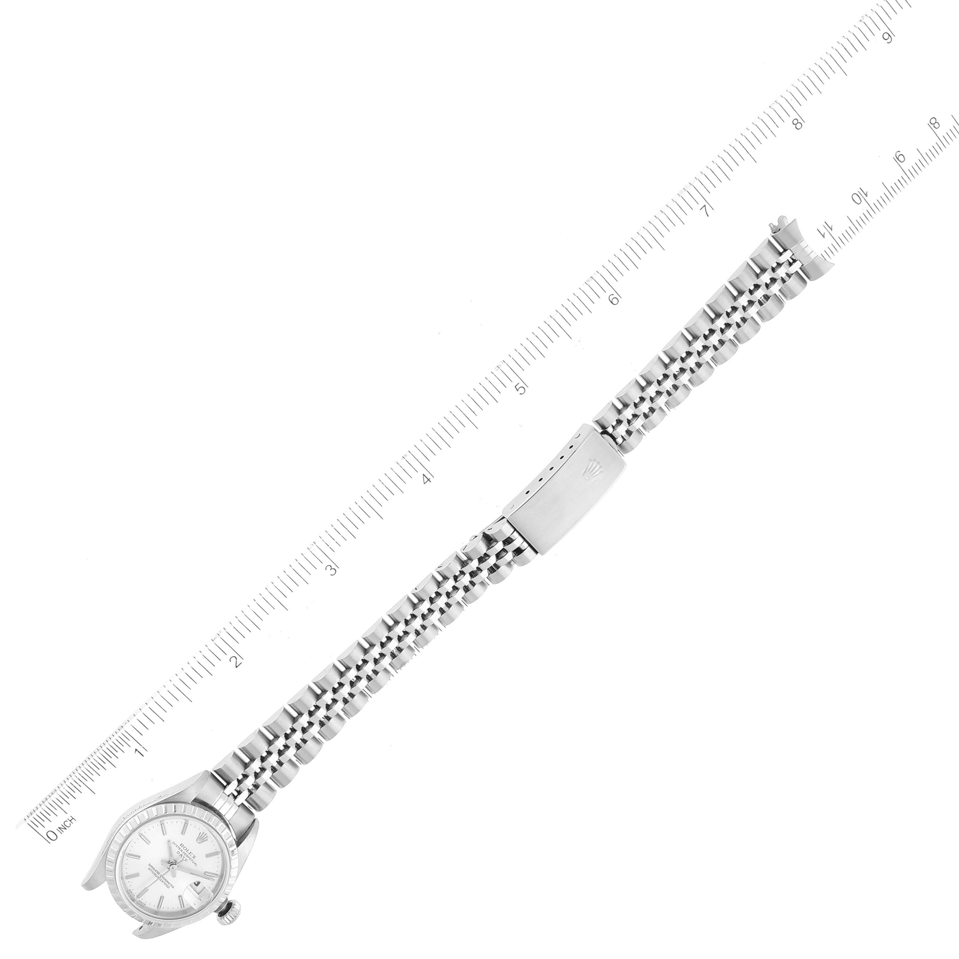 Rolex Date Silver Dial Jubilee Bracelet Ladies Watch 79240 Box Papers