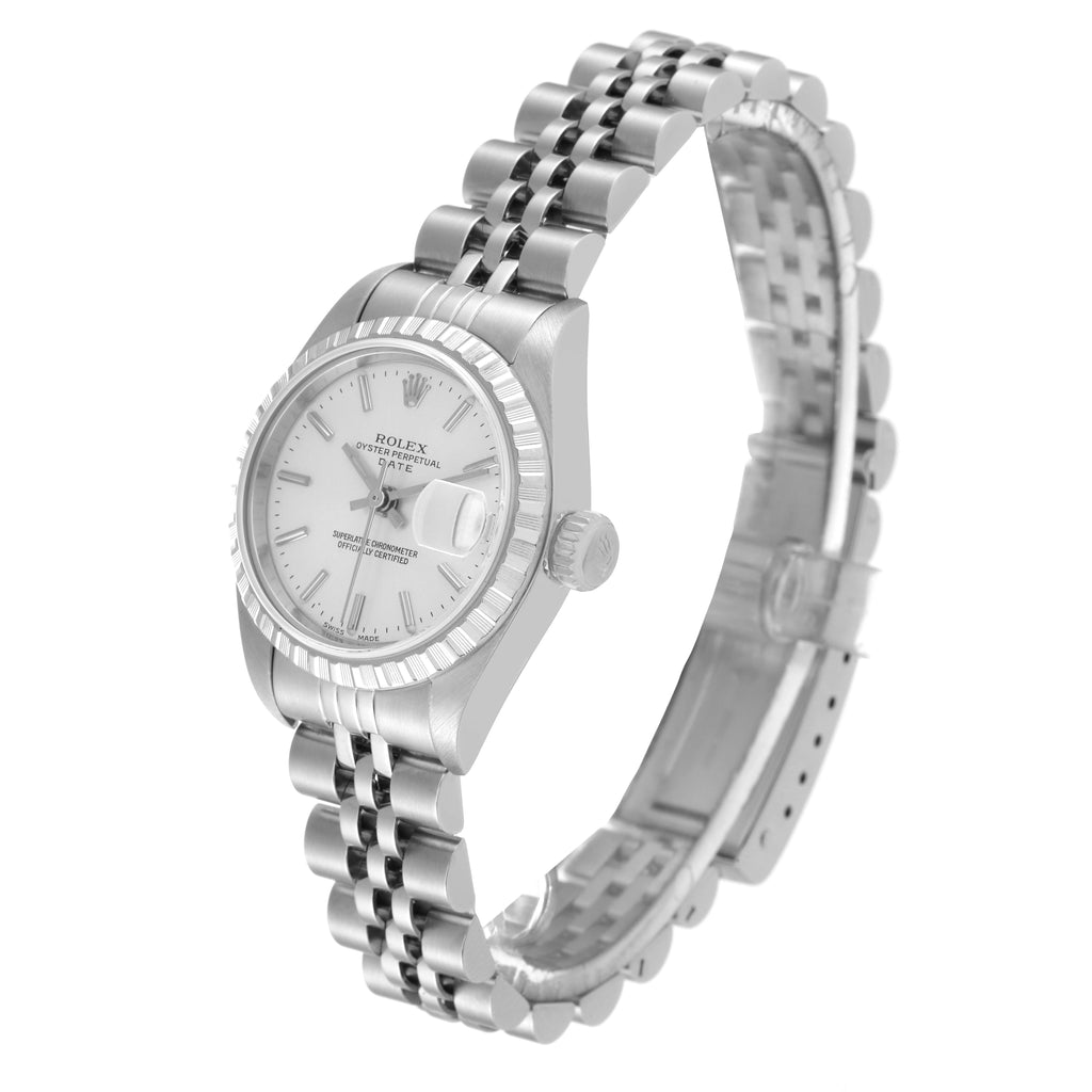 Rolex Date Silver Dial Jubilee Bracelet Ladies Watch 79240 Box Papers