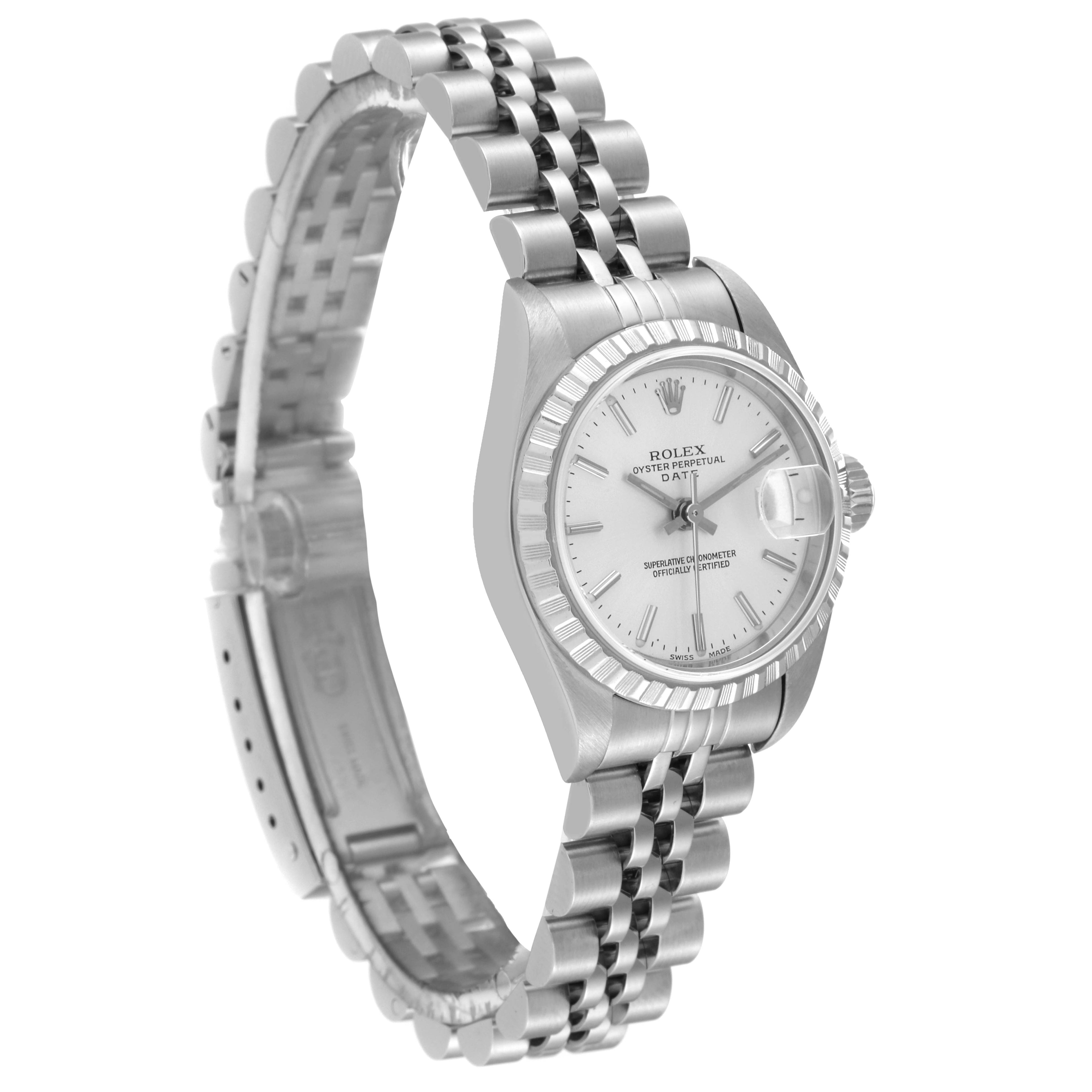 Rolex Date Silver Dial Jubilee Bracelet Ladies Watch 79240 Box Papers