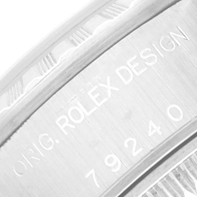 Rolex Date Silver Dial Steel Ladies Watch 79240 Box Papers