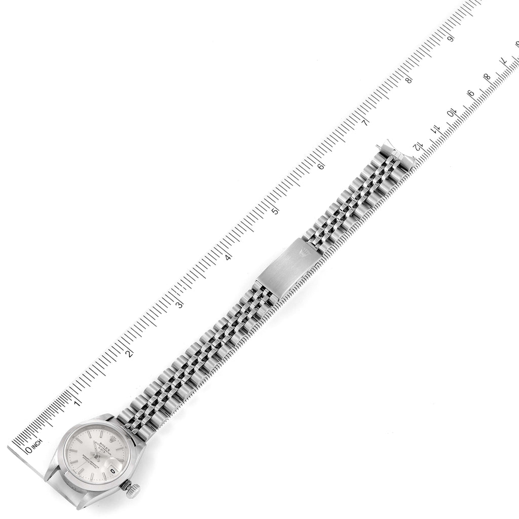 Rolex Date Silver Dial Jubilee Bracelet Steel Watch 69160 Box Service Card