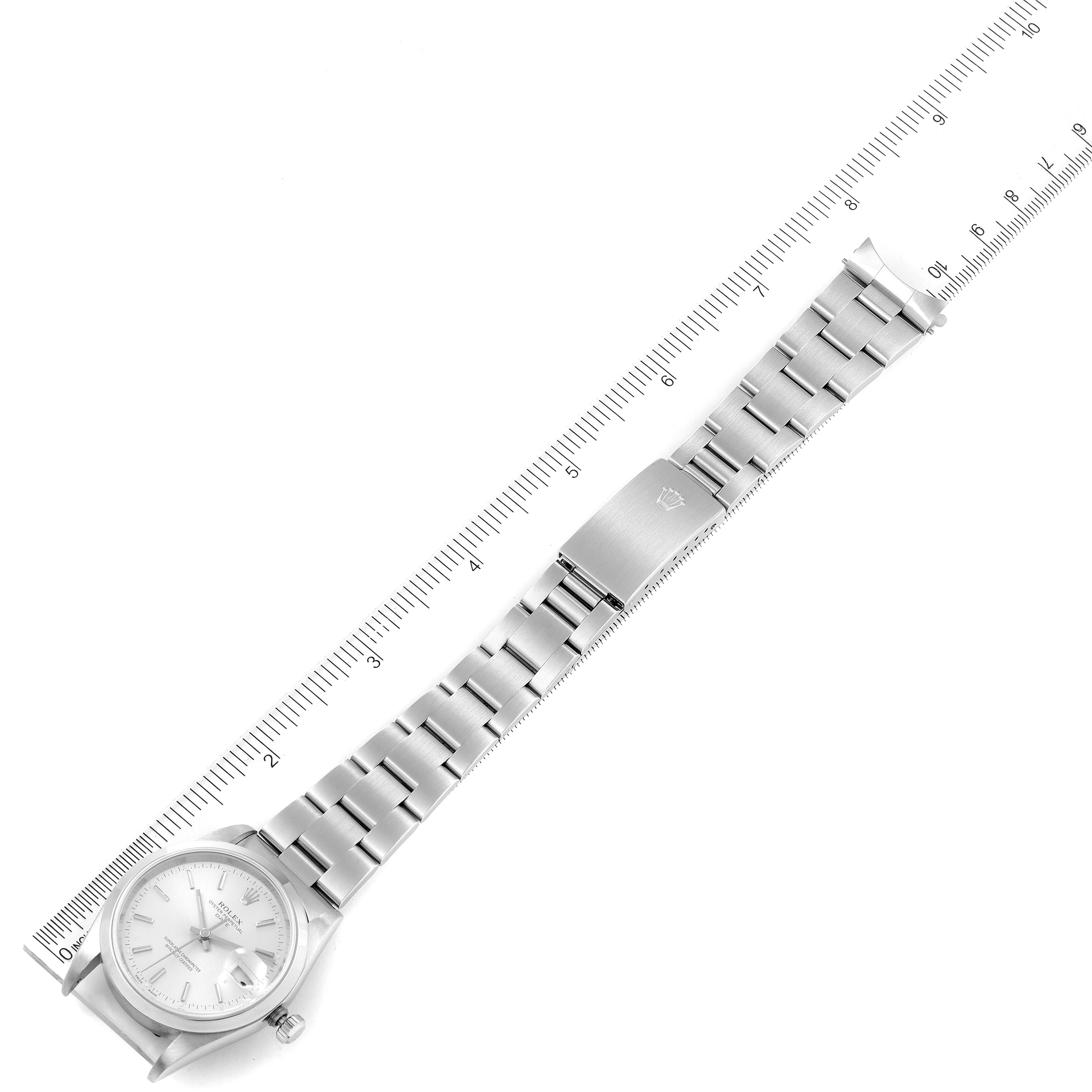 Rolex Date Silver Dial Oyster Bracelet Automatic Mens Watch 15200