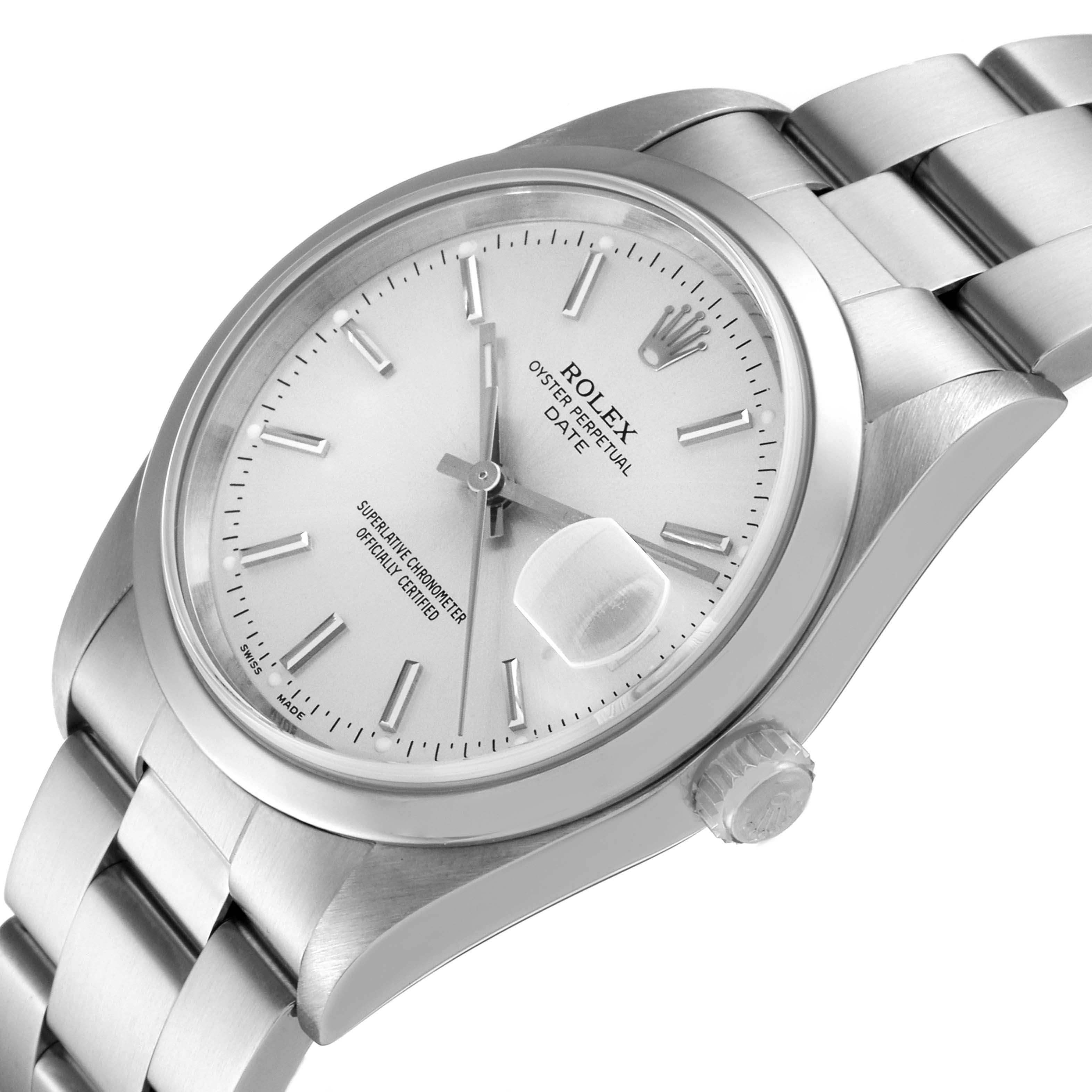 Rolex Date Silver Dial Oyster Bracelet Automatic Mens Watch 15200