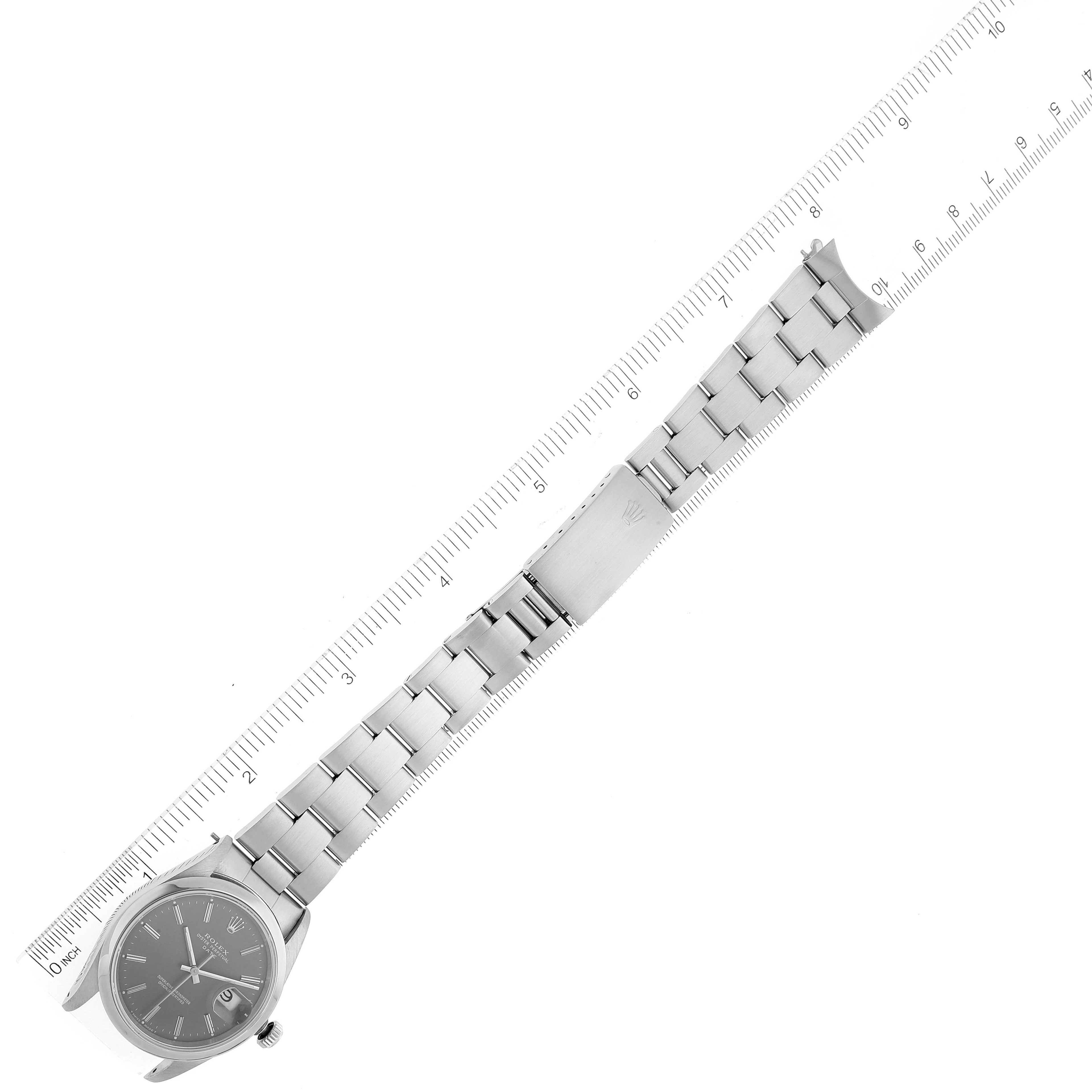 Rolex Date Grey Dial Oyster Bracelet Automatic Mens Watch 15200