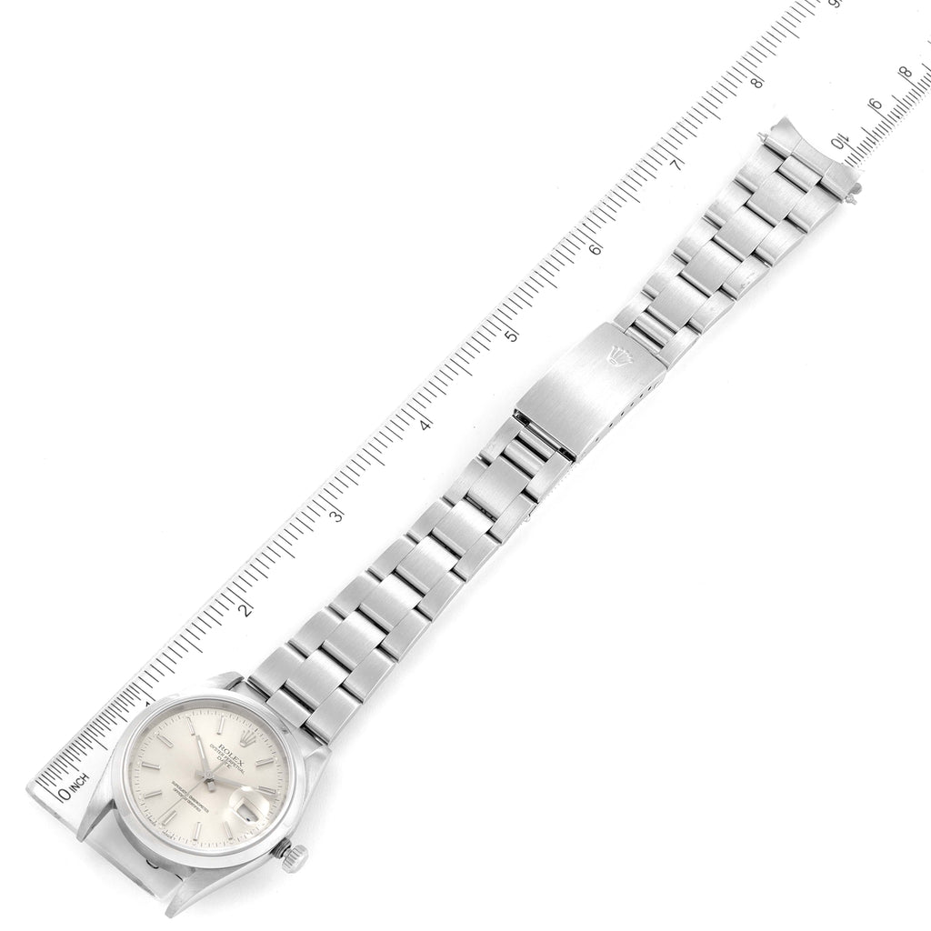 Rolex Date Silver Dial Oyster Bracelet Automatic Mens Watch 15200 Box Papers