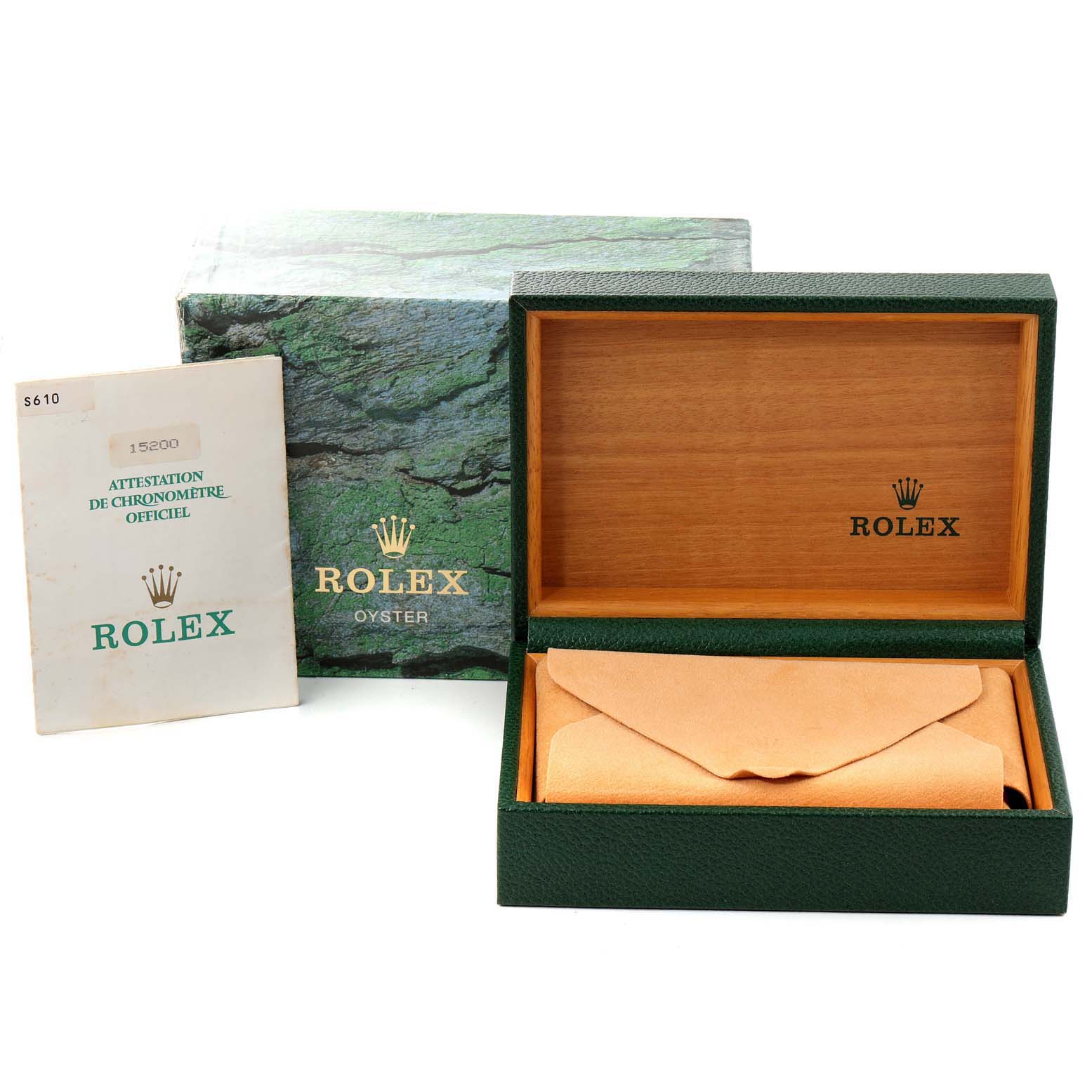 Rolex Date Silver Dial Oyster Bracelet Automatic Mens Watch 15200 Box Papers
