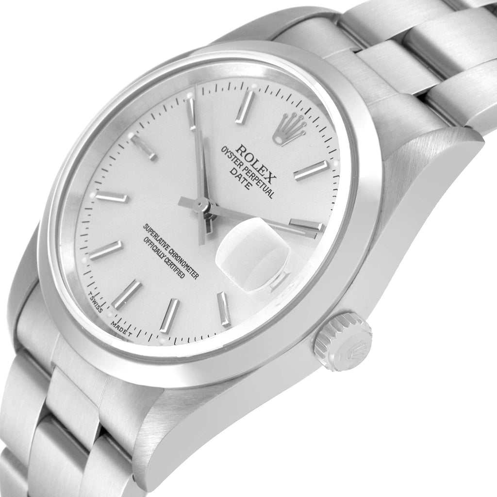 Rolex Date Silver Dial Oyster Bracelet Automatic Steel Mens Watch 15200
