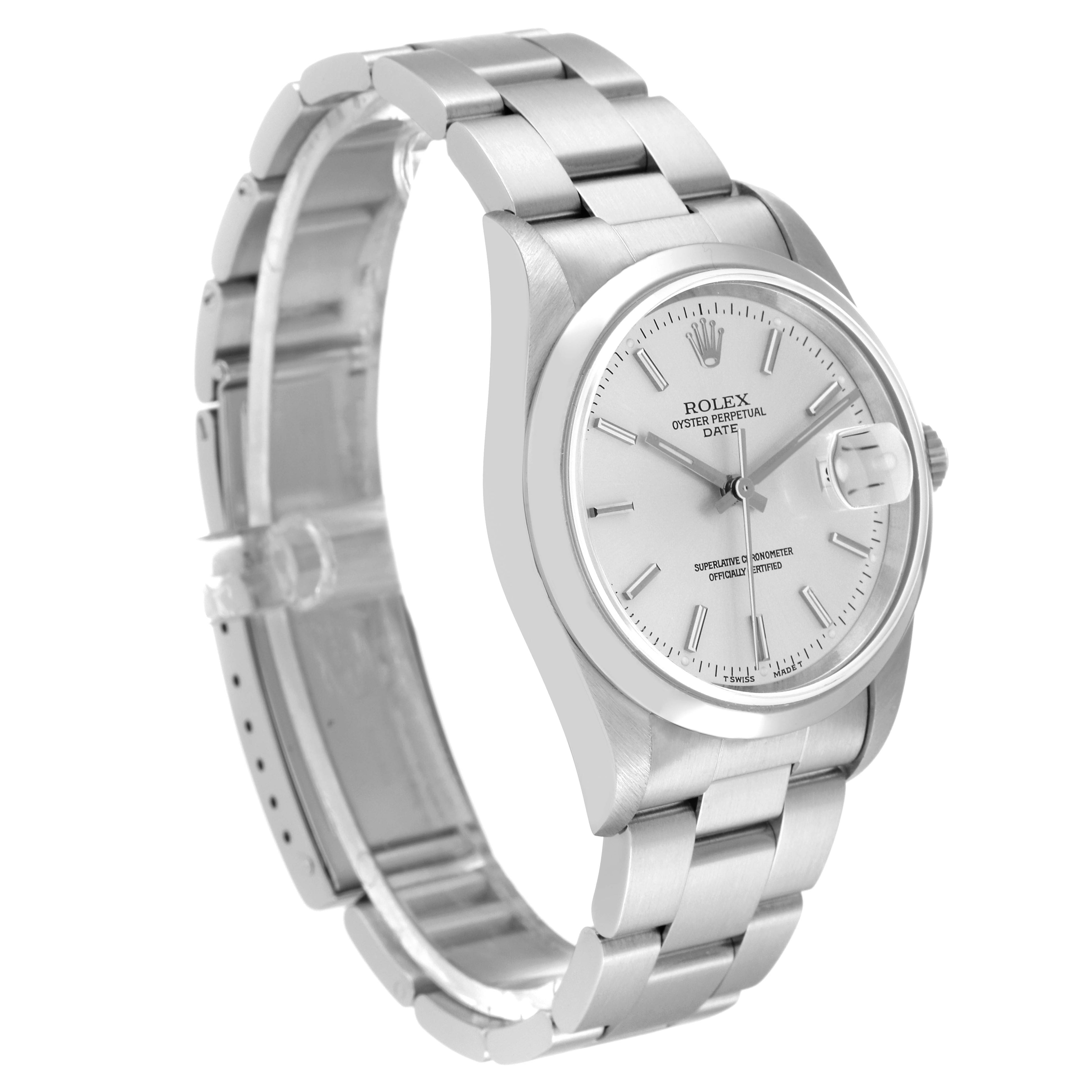 Rolex Date Silver Dial Oyster Bracelet Automatic Steel Mens Watch 15200