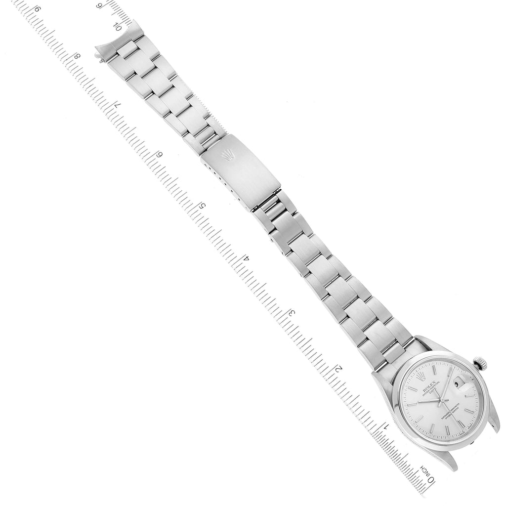 Rolex Date Silver Dial Oyster Bracelet Automatic Steel Mens Watch 15200