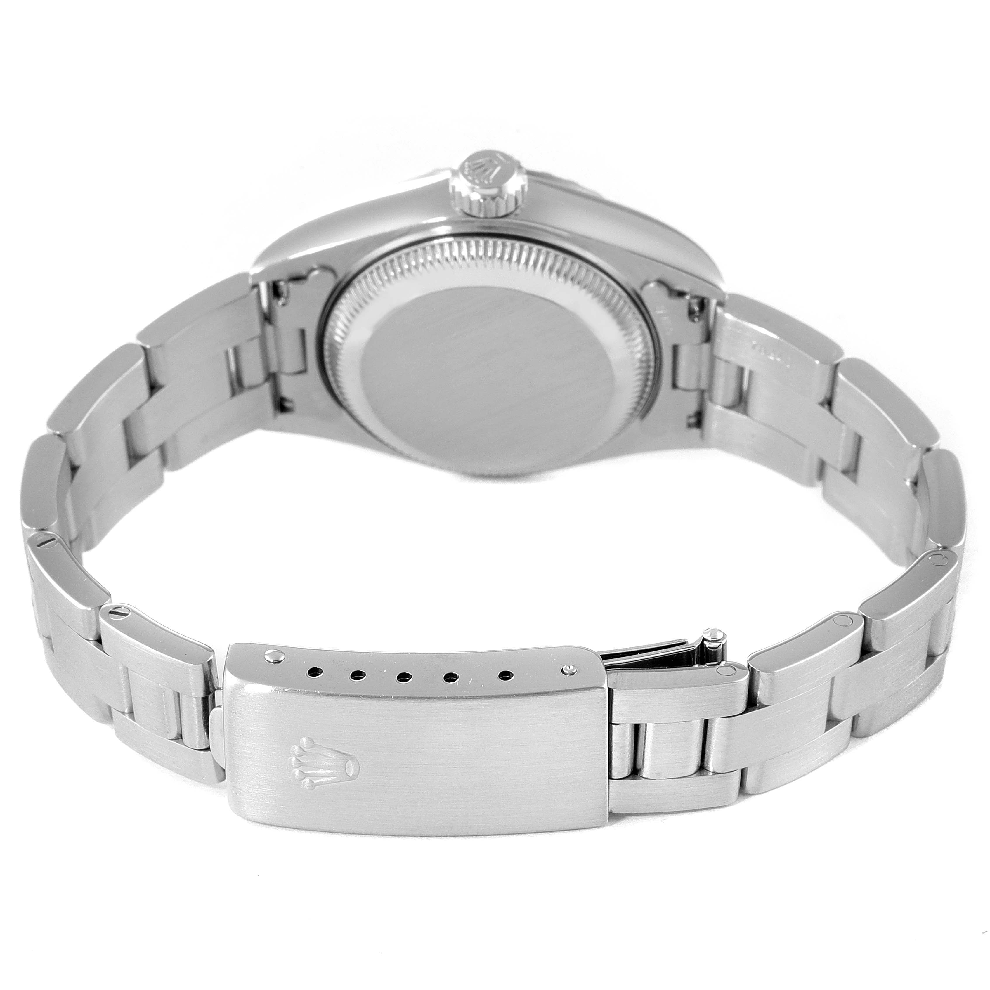 Rolex Date Silver Dial Oyster Bracelet Steel Ladies Watch 79240 Box Papers