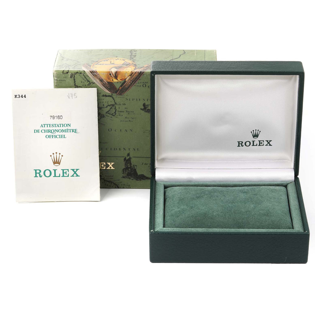 Rolex Date Silver Dial Oyster Bracelet Steel Ladies Watch 79160 Box Papers