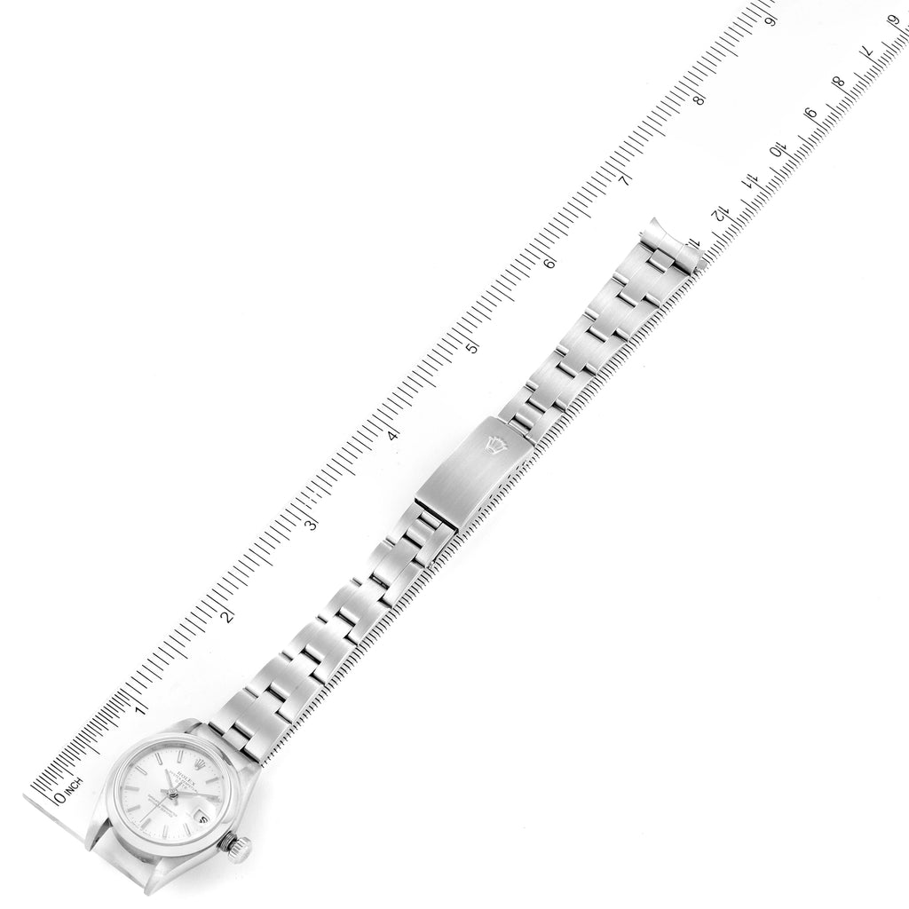Rolex Date Silver Dial Oyster Bracelet Steel Ladies Watch 79160 Box Papers