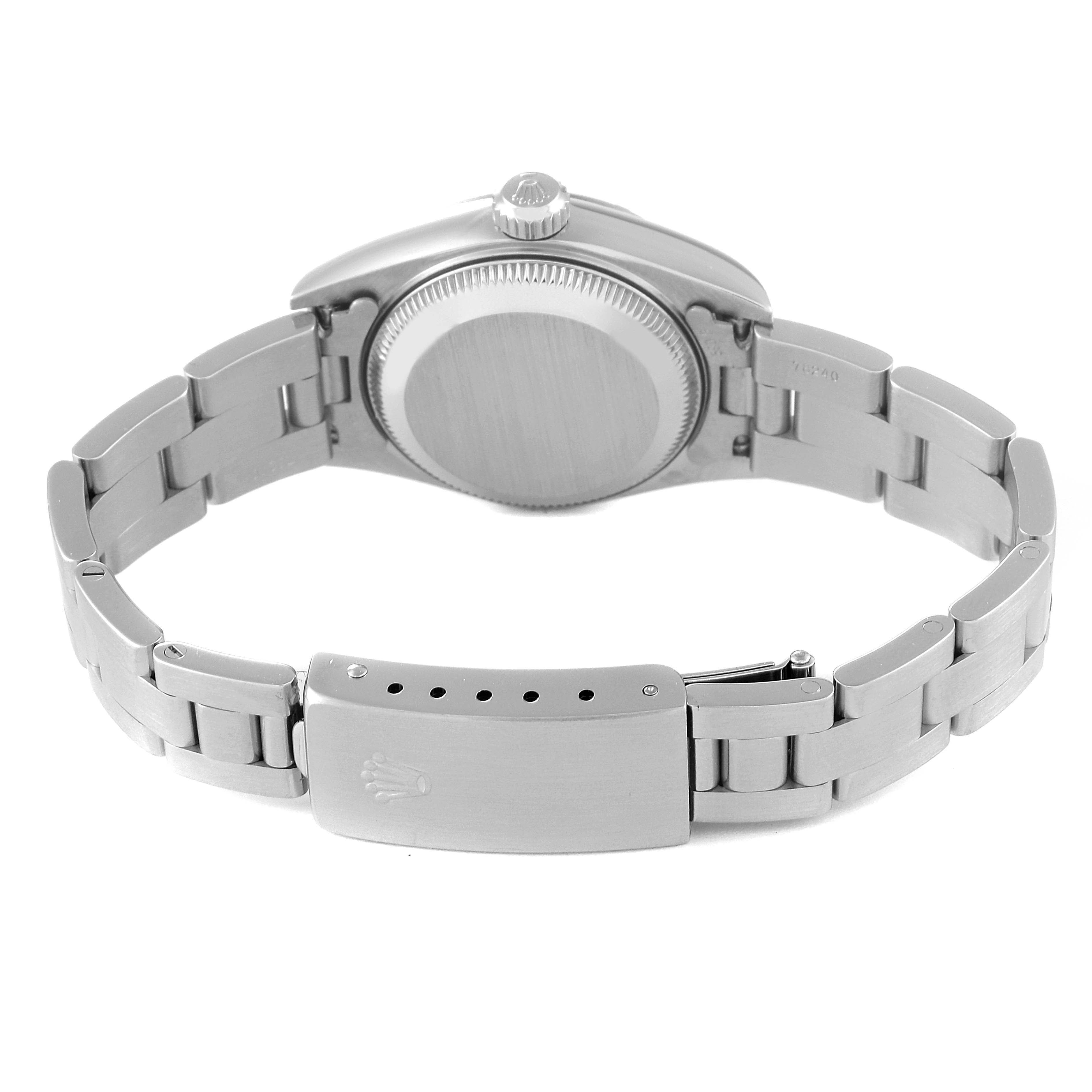 Rolex Date Silver Dial Oyster Bracelet Steel Ladies Watch 79190 Papers