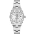 Rolex Date Silver Dial Oyster Bracelet Steel Ladies Watch 79190 Papers