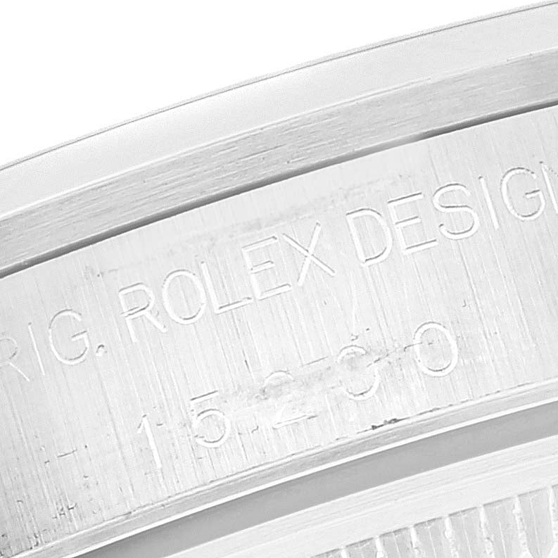 Rolex Date Silver Dial Smooth Bezel Automatic Steel Mens Watch 15200 Box Papers