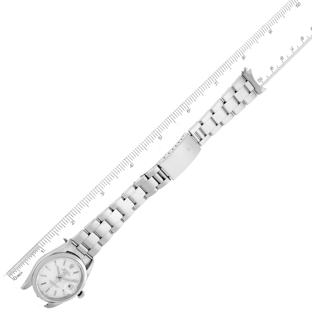 Rolex Date Silver Dial Smooth Bezel Automatic Steel Mens Watch 15200 Box Papers
