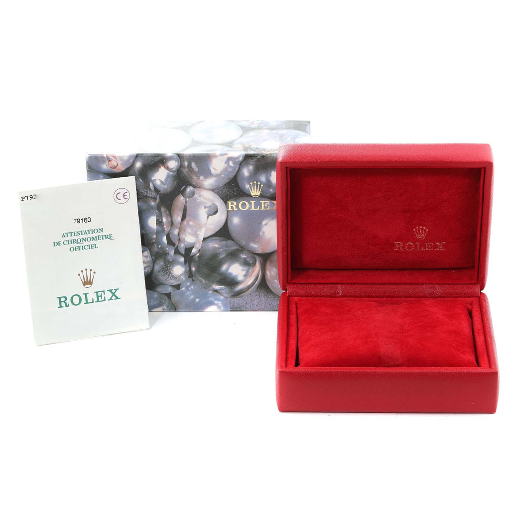 Rolex Date Silver Dial Smooth Bezel Steel Ladies Watch 79160 Box Papers