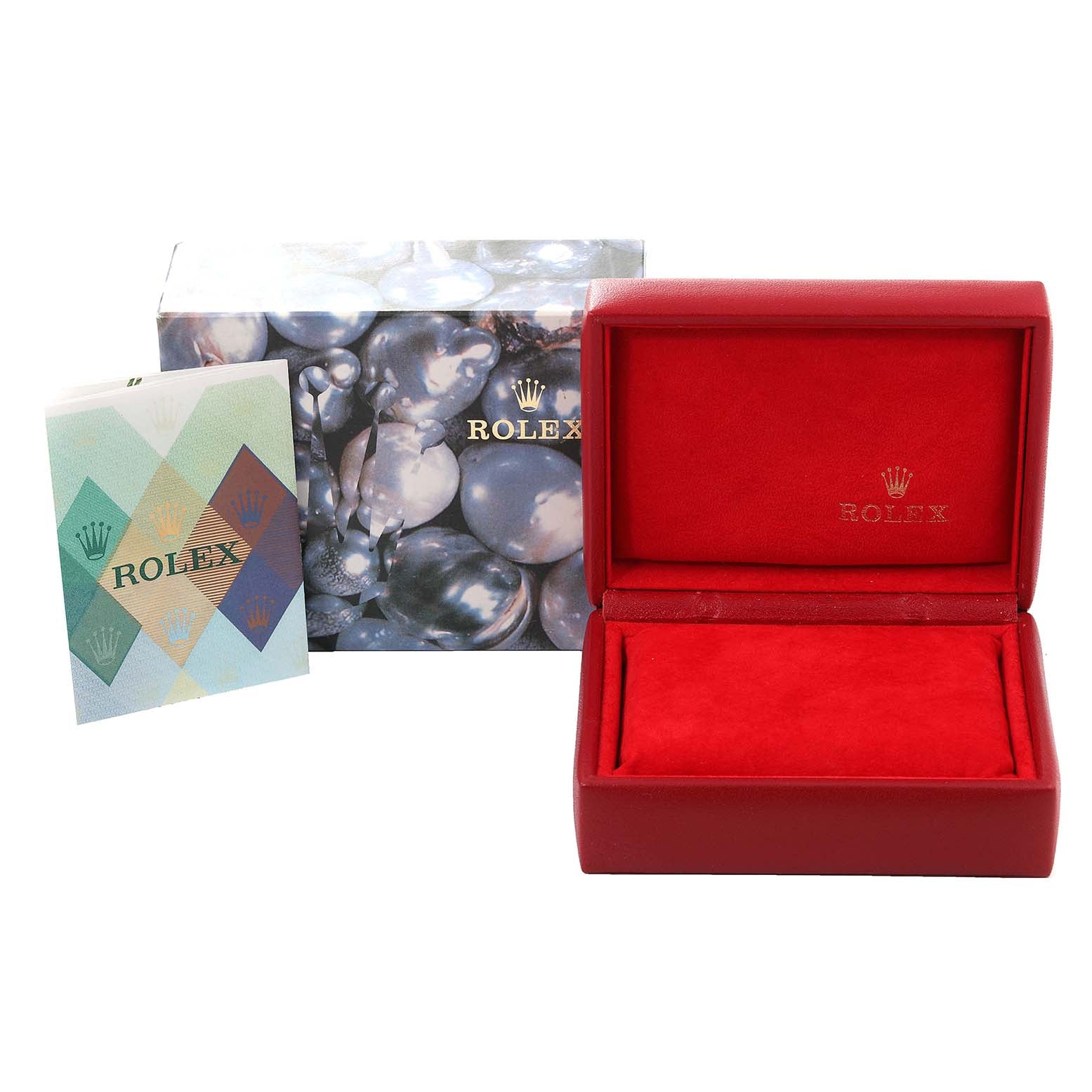 Rolex Date Silver Tapestry Dial Jubilee Bracelet Ladies Watch 79240 Box Papers