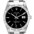 Rolex Date Stainless Steel Black Dial Vintage Mens Watch 15010