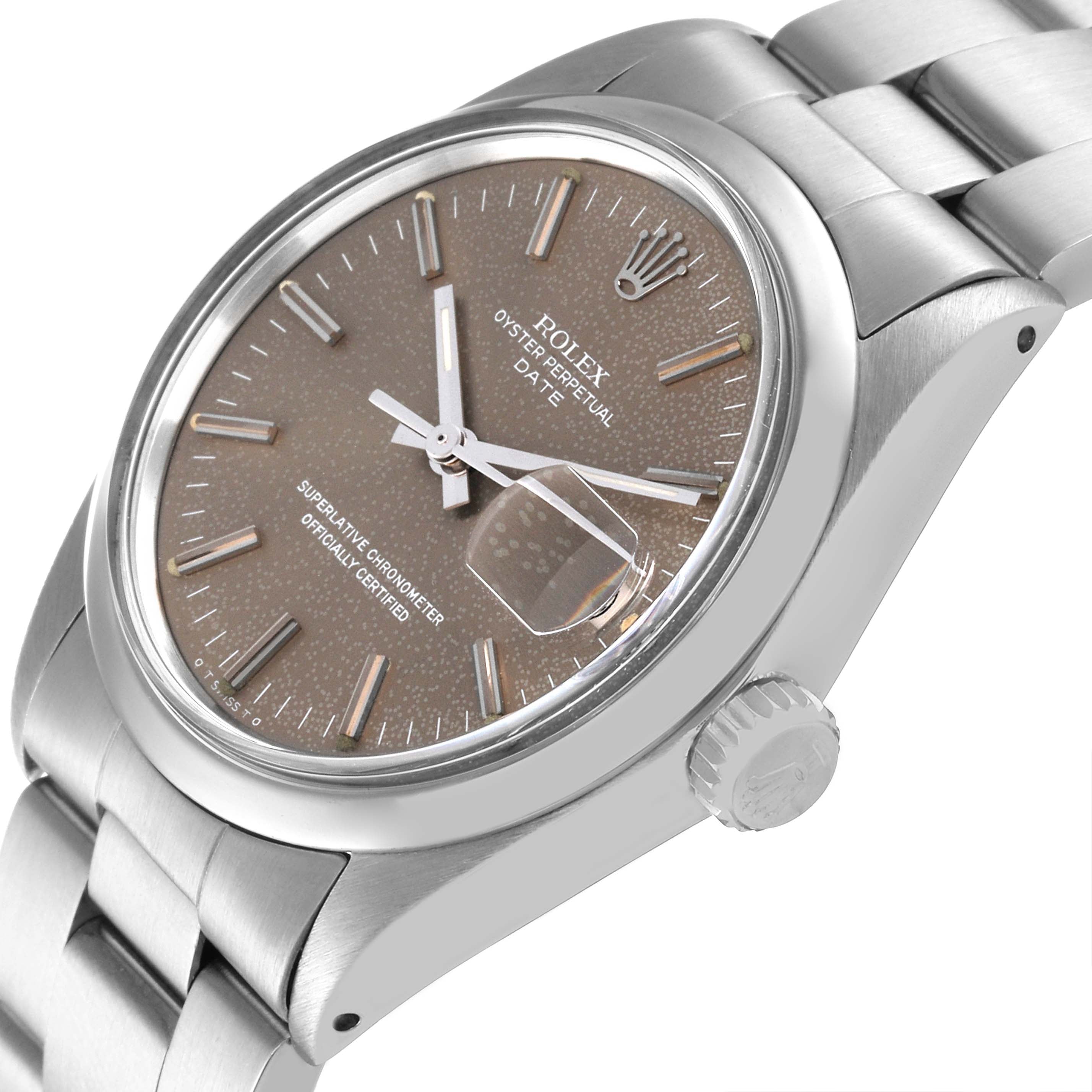 Rolex Date Stainless Steel Grey Sigma Dial Vintage Mens Watch 1500
