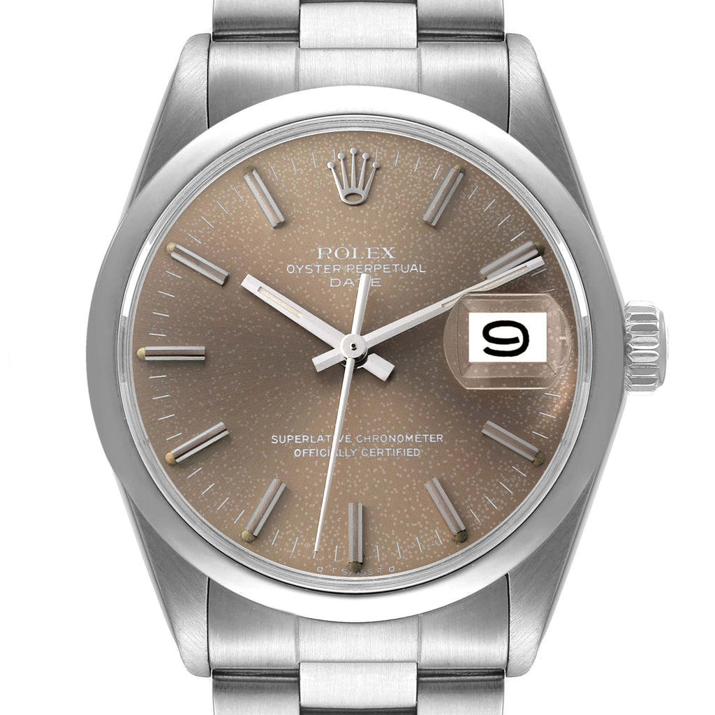 Rolex Date Stainless Steel Grey Sigma Dial Vintage Mens Watch 1500