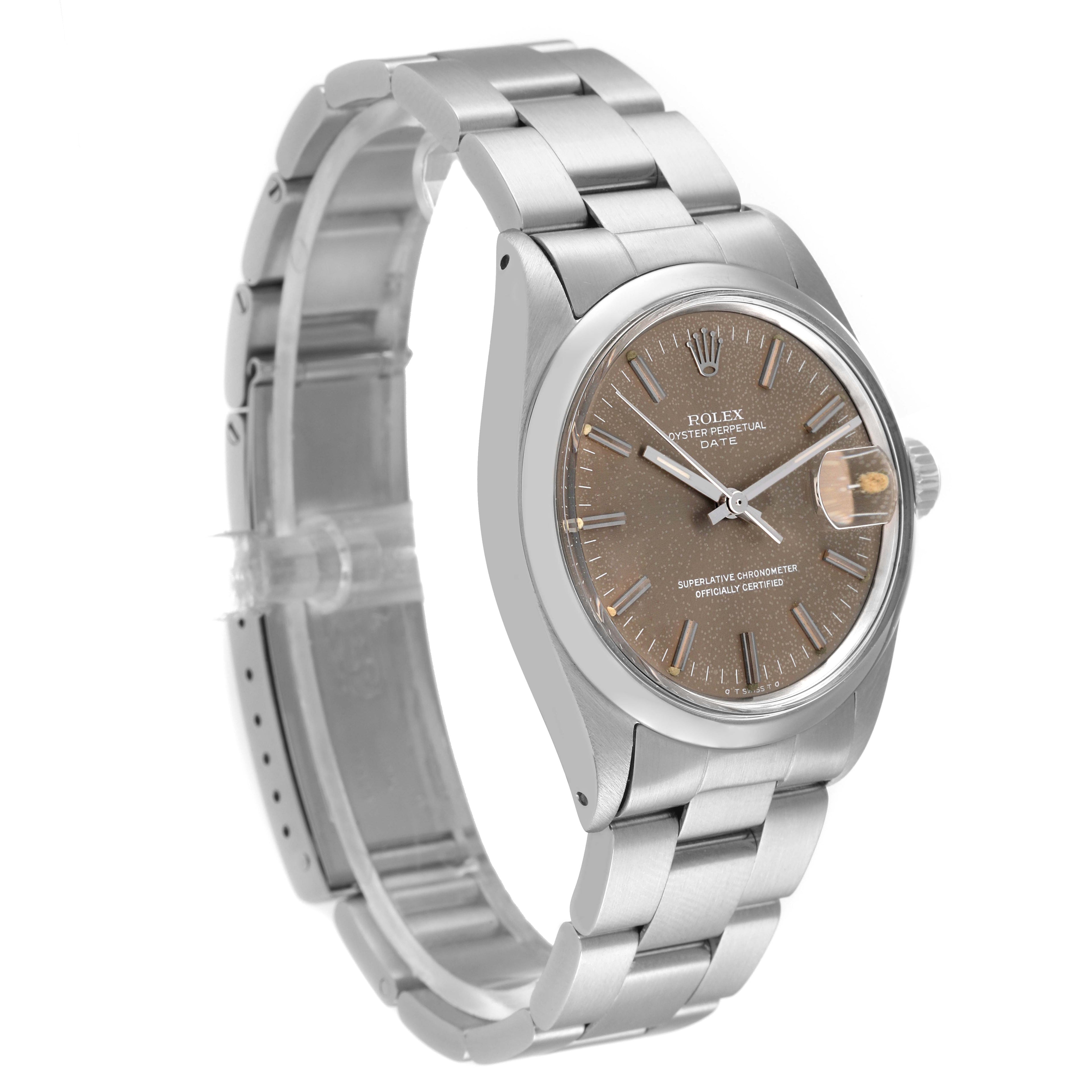 Rolex Date Stainless Steel Grey Sigma Dial Vintage Mens Watch 1500