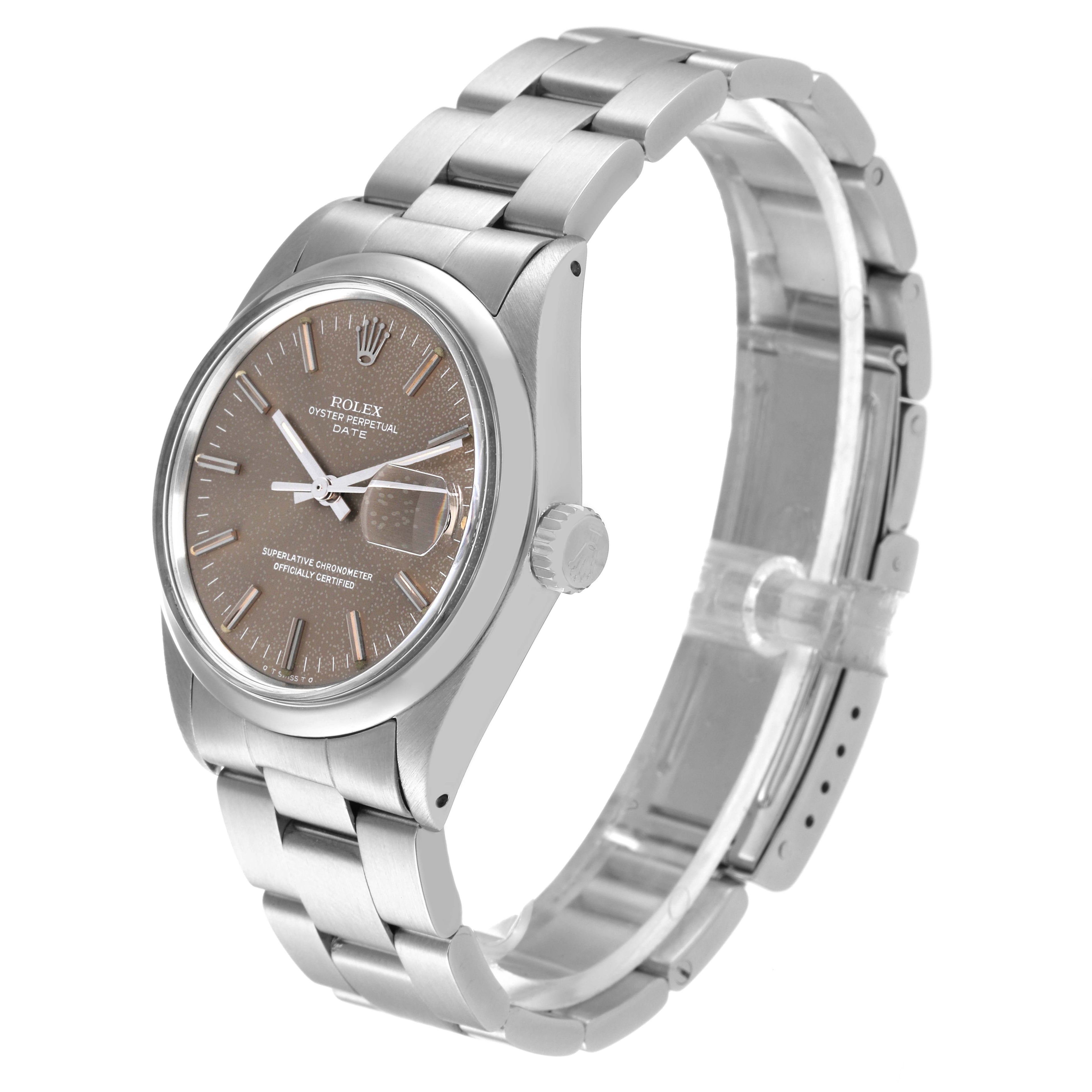 Rolex Date Stainless Steel Grey Sigma Dial Vintage Mens Watch 1500