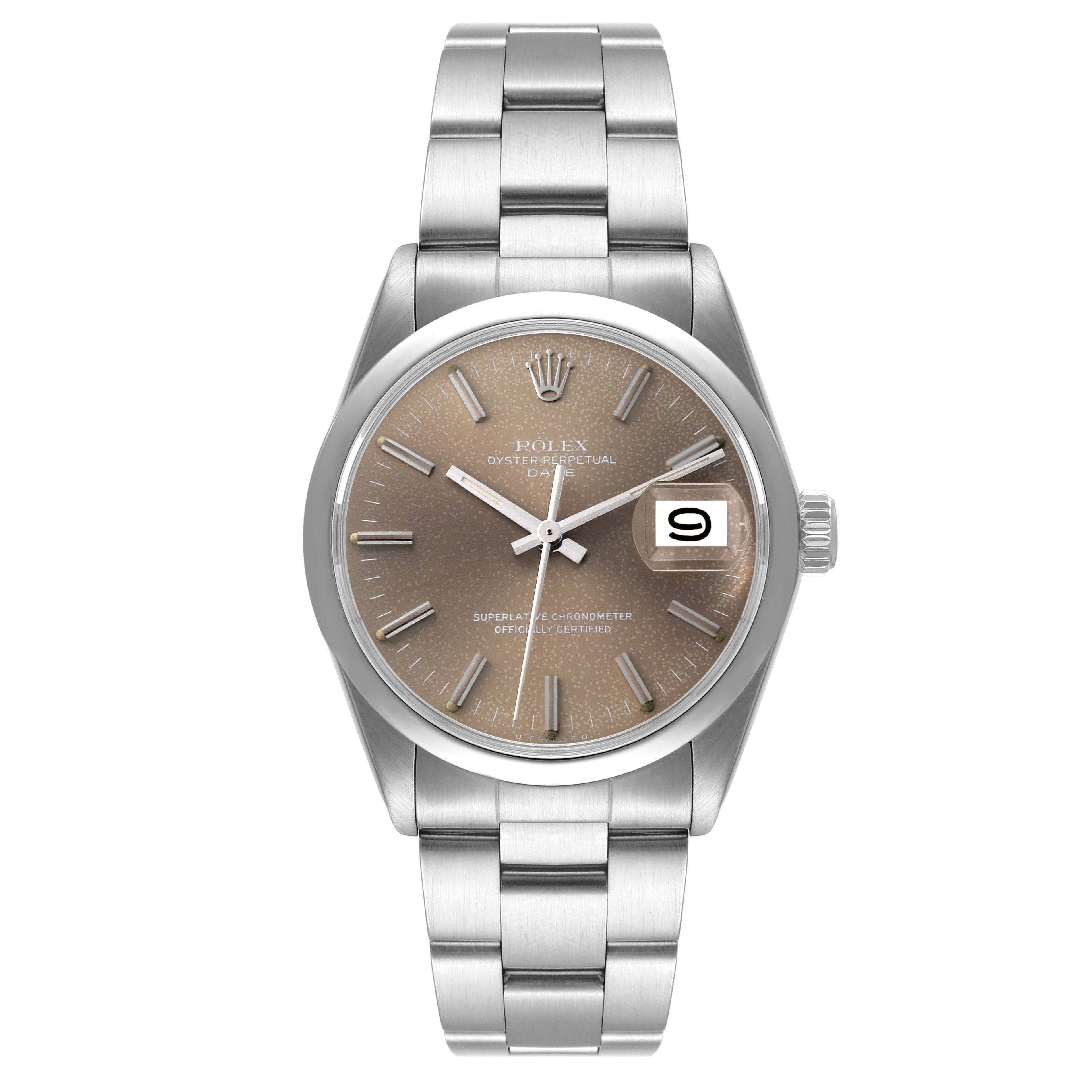 Rolex Date Stainless Steel Grey Sigma Dial Vintage Mens Watch 1500