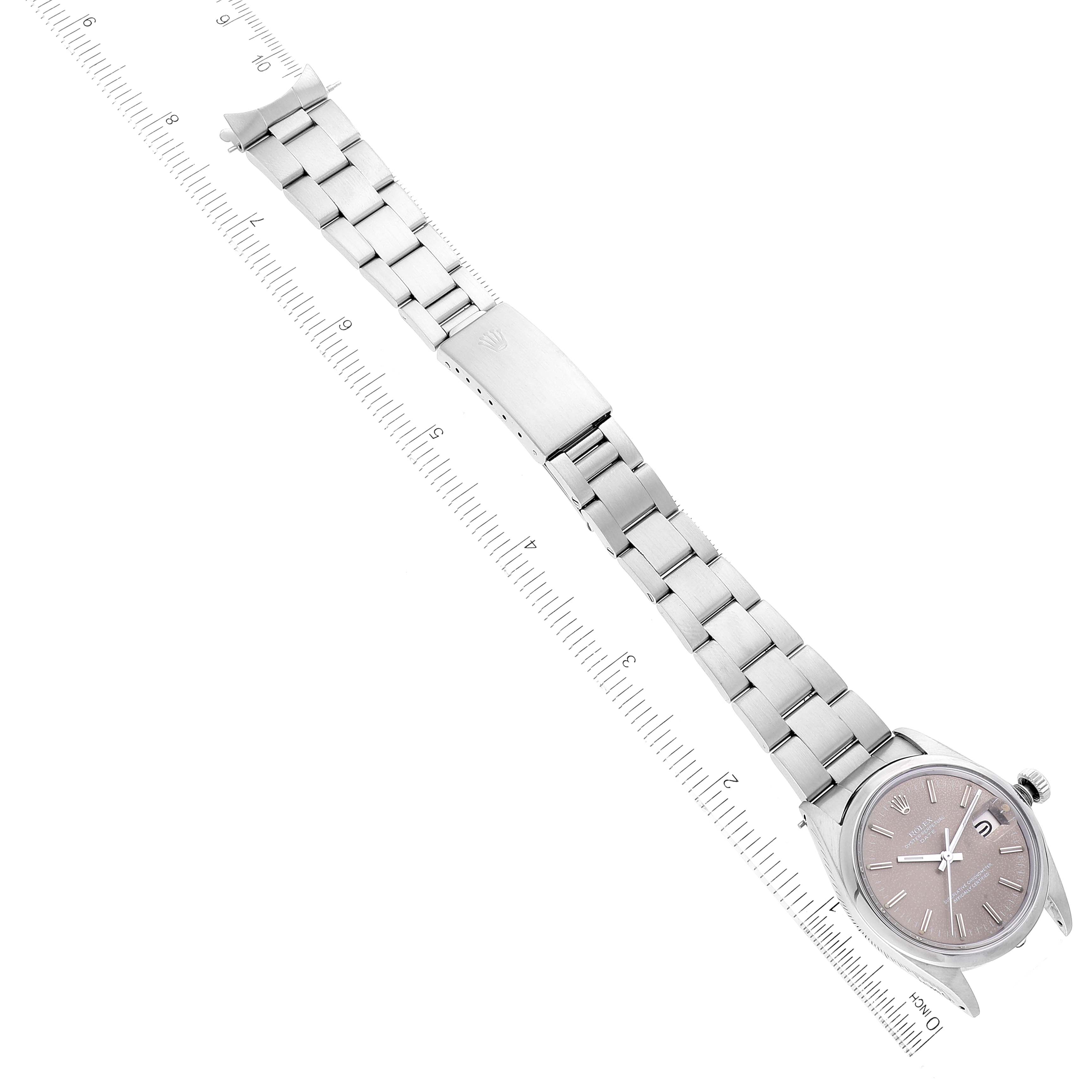 Rolex Date Stainless Steel Grey Sigma Dial Vintage Mens Watch 1500